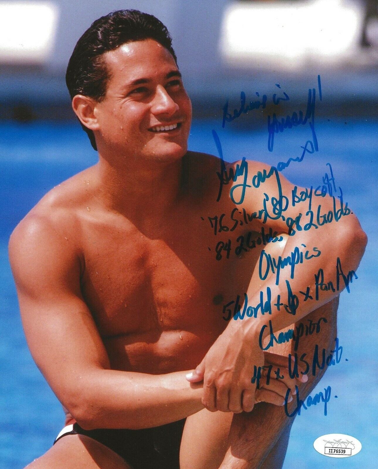 Greg Louganis USA Gold Medal Diver signed Olympics 8x10 Photo Poster painting autographed 3 JSA