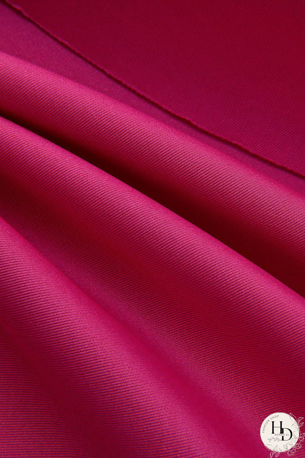rose red Casual Solid Flounce V Neck Dresses