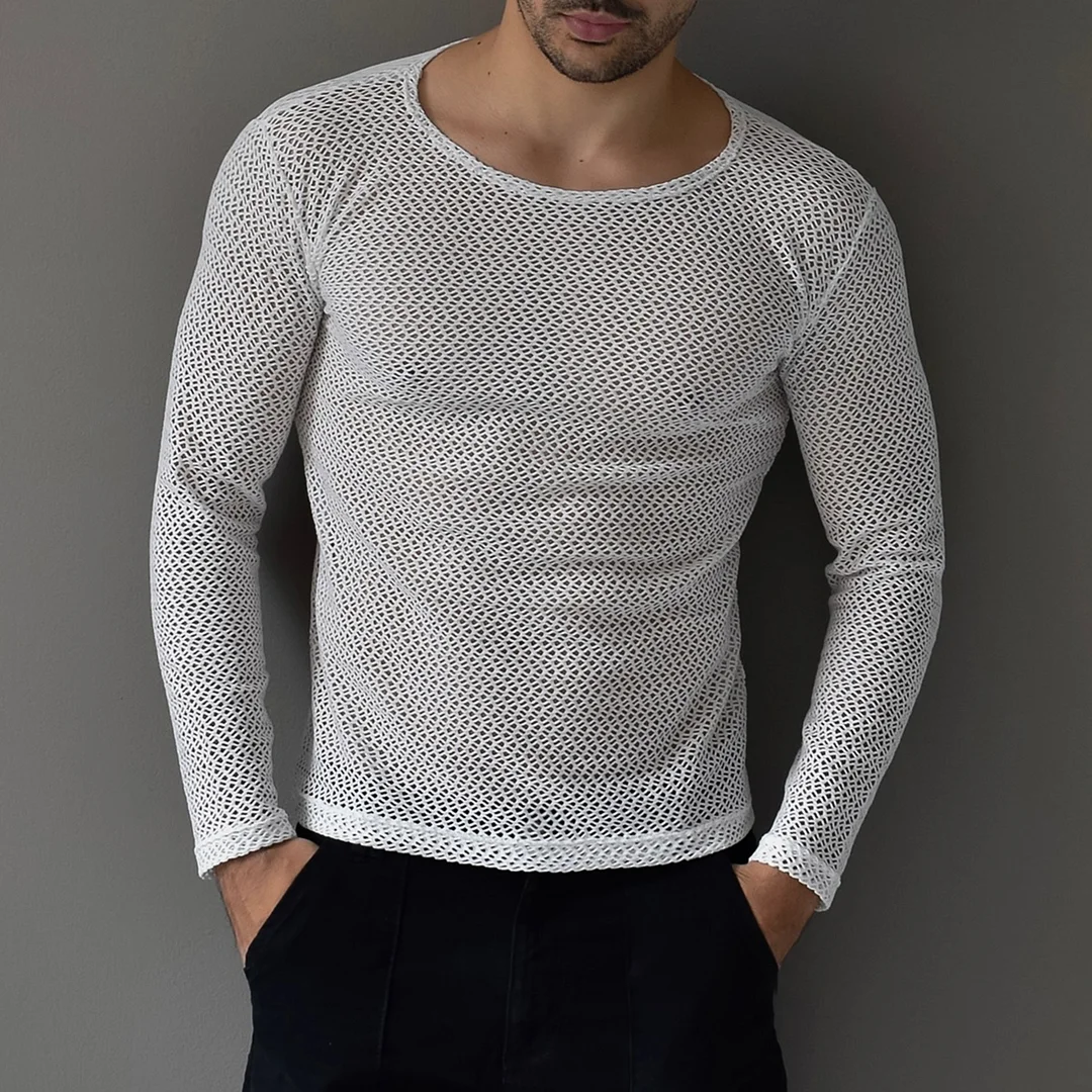 Men's Casual Basic Long Sleeve T-Shirt-inspireuse