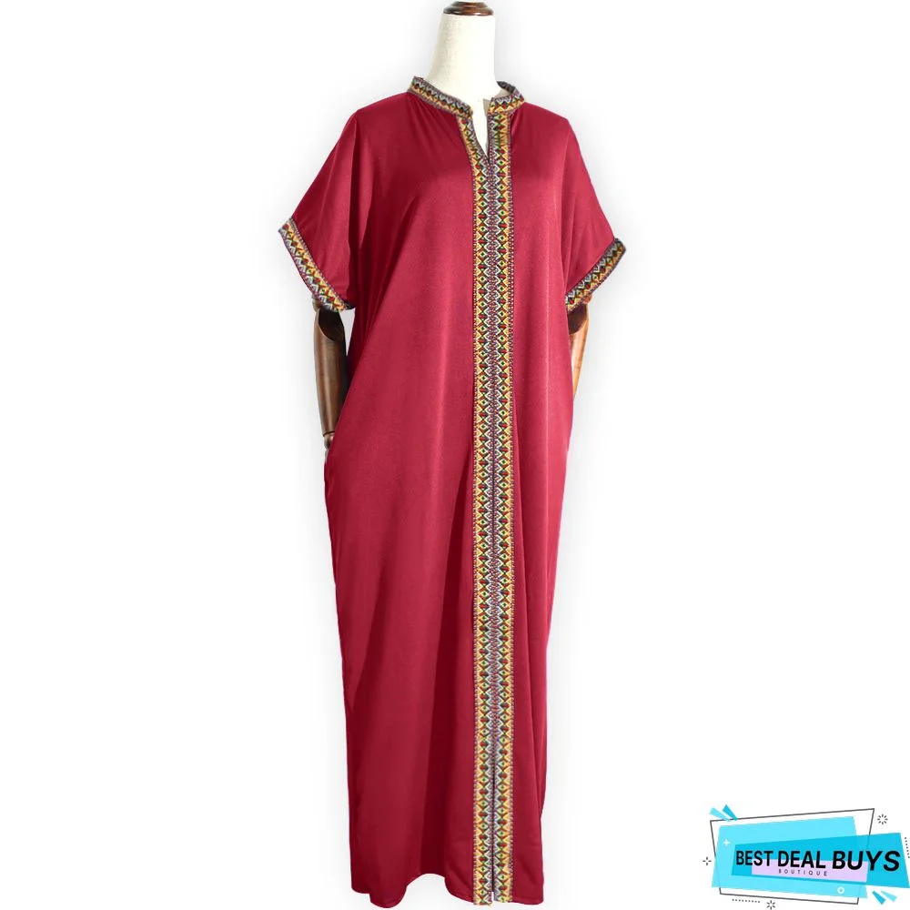 Collar Knitted Color Long Straight Skirt Loose Dress