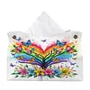 Rainbow Butterfly Tree Diamond Painting Tissue Box Cover DIY Desk Organizer