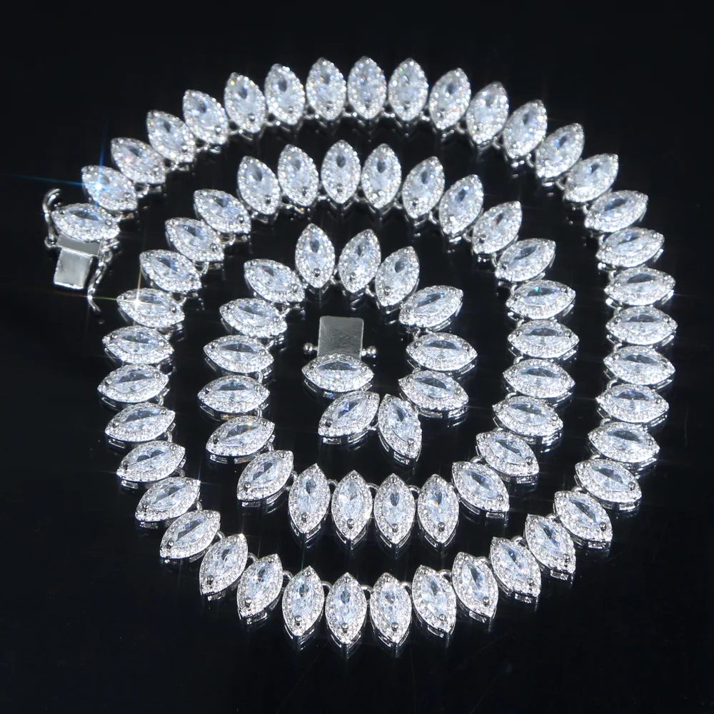 8MM Iced Out Horse Eye Tennis Chain Men Necklace Jewelry-VESSFUL
