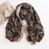 Autumn Winter Warm Floral Tassels Shawl Scarf