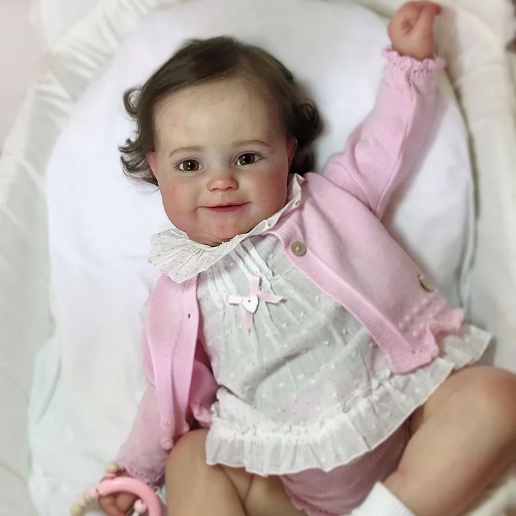 20" Super Realistic and Cute Chubby Soft Body Reborn Baby Girl Doll Elva With Heartbeat💖 & Sound🔊 Rebornartdoll® RSAW-Rebornartdoll®
