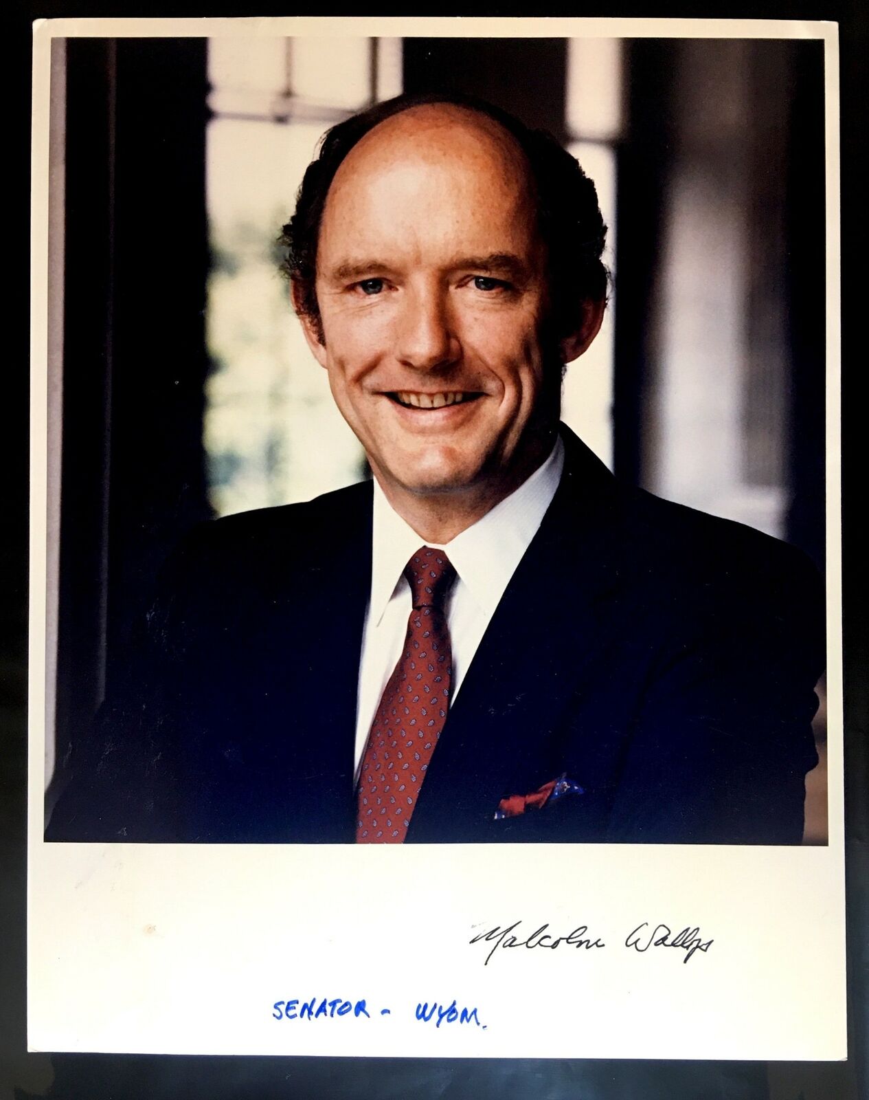 Malcolm Wallop Signed 8x10 Photo Poster painting Wyoming Senator Autograph Auto