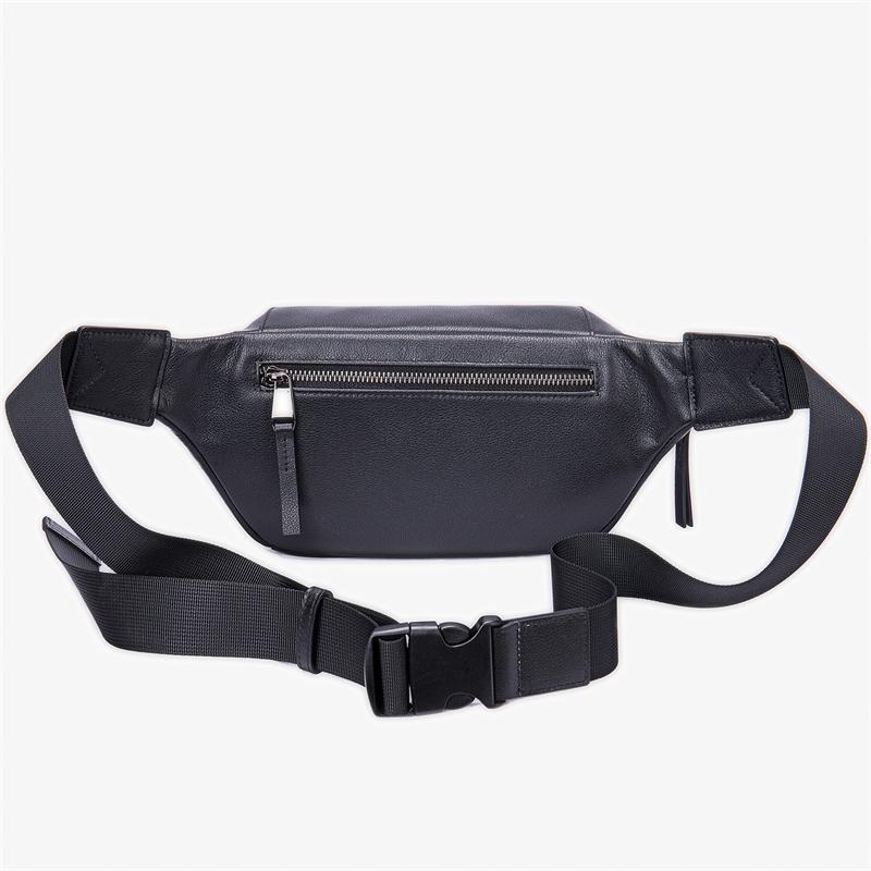Urban Simple Style Leather Chest Bag Multifunctional Waist Bag Casual Crossbody Bag