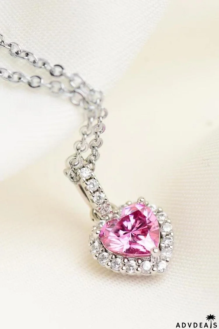 1 Carat Moissanite Heart Pendant Necklace