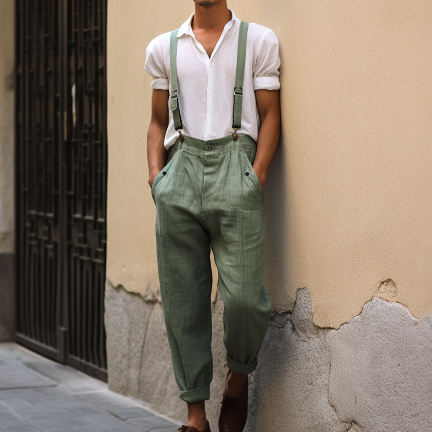 Men's Holiday Linen Casual Suspenders