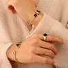 18K Golden & Black Shell Triangle Bracelet