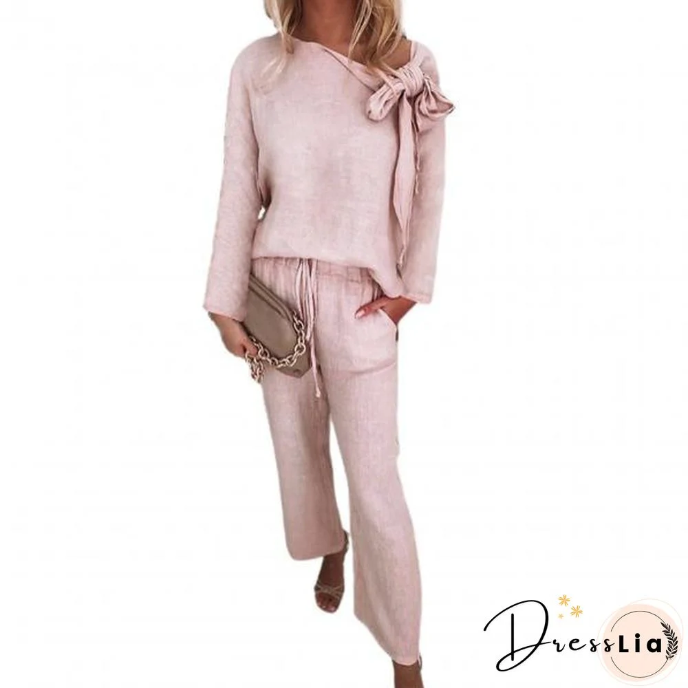Lady Outfit High Waist Drawstring For Office