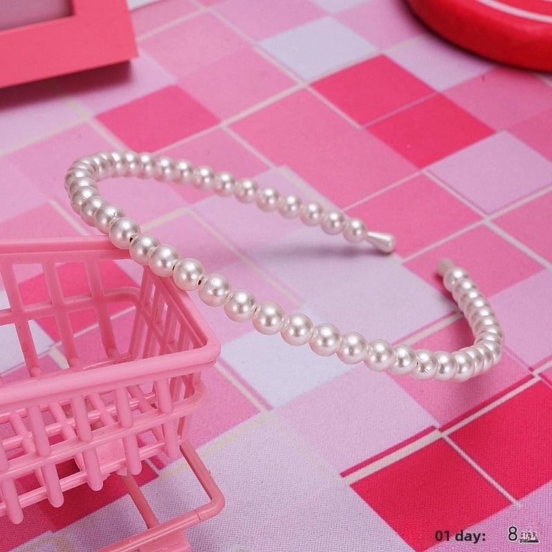 New Pearl Headband Women Korean Internet Celebrity Headband Hair Clip Women’s Simple Elegant Pressed Hair Clip Headwear
