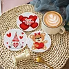 8pcs Love Bear Diamond Painting Art Acrylic Coasters