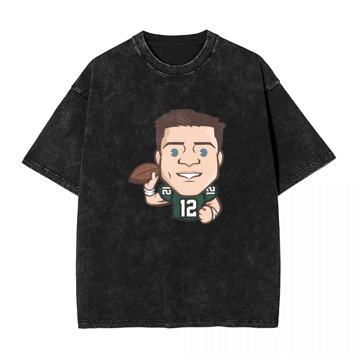 Green Bay Packers Aaron Rodgers Emoji Washed Oversized Vintage Men's T-Shirt