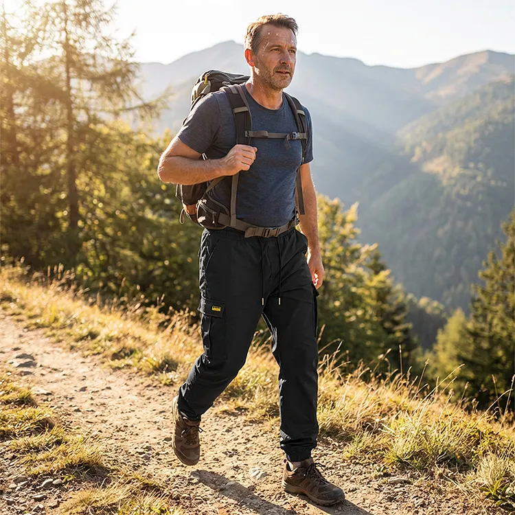 Men's Casual Cargo Pants with Drawstring