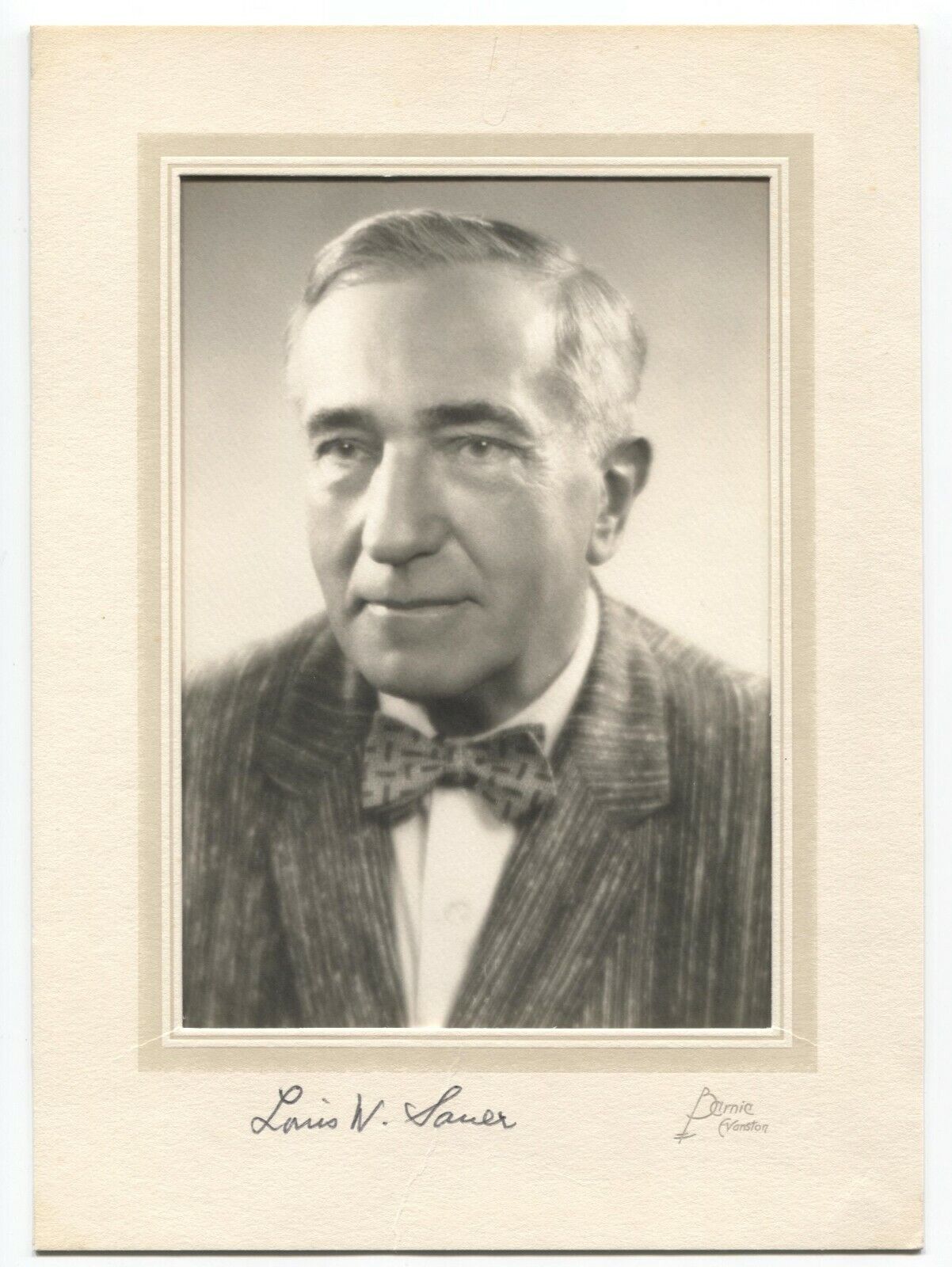 Louis W. Sauer Signed Photo Poster painting Mount Autographed Doctor Whooping Cough Vaccine