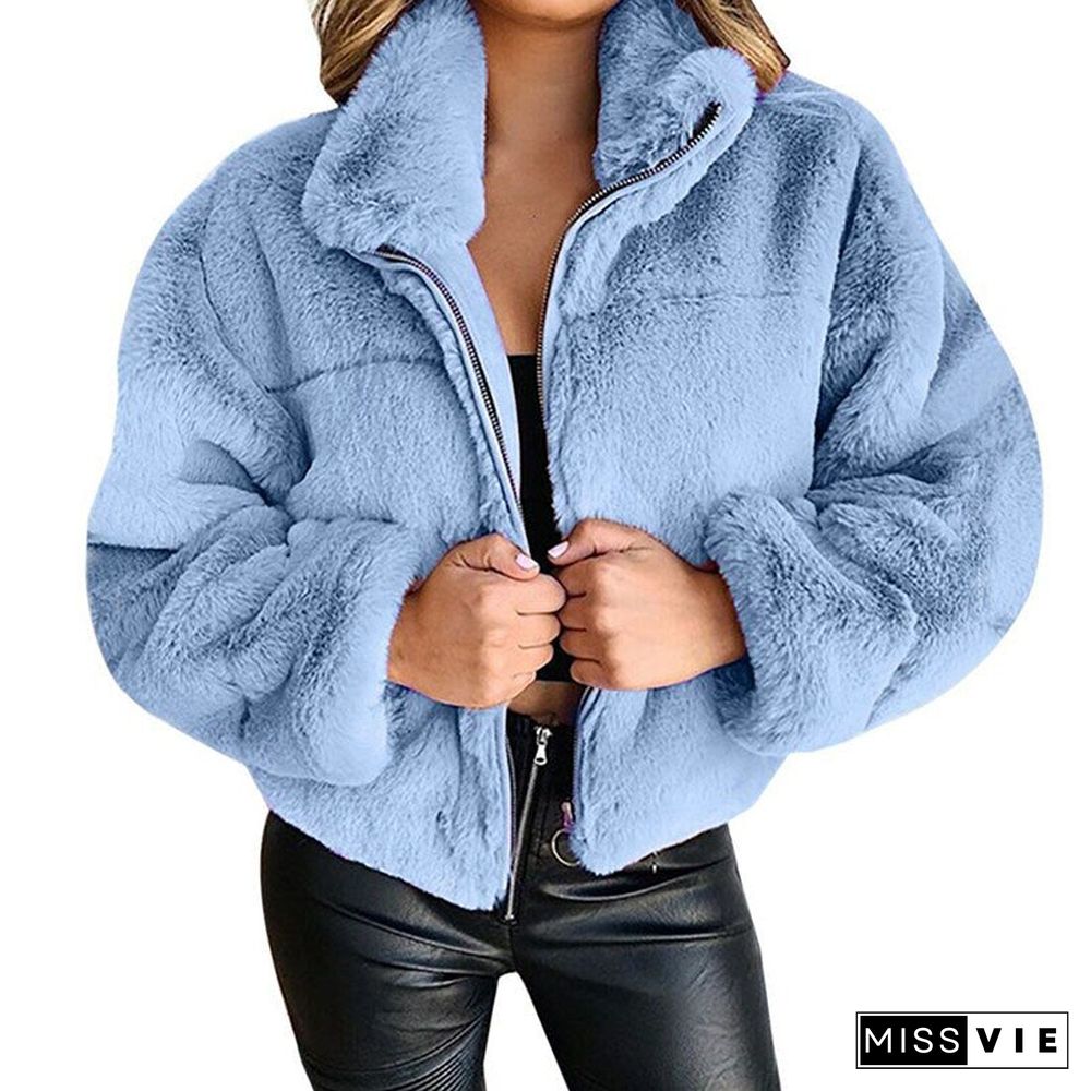 Winter Fleece Sweatershirt Sherpa Fleece Oversized Long Fluffy Autumn Winter Warm Wear Female Y2K Cropped Hoodies Overcoat