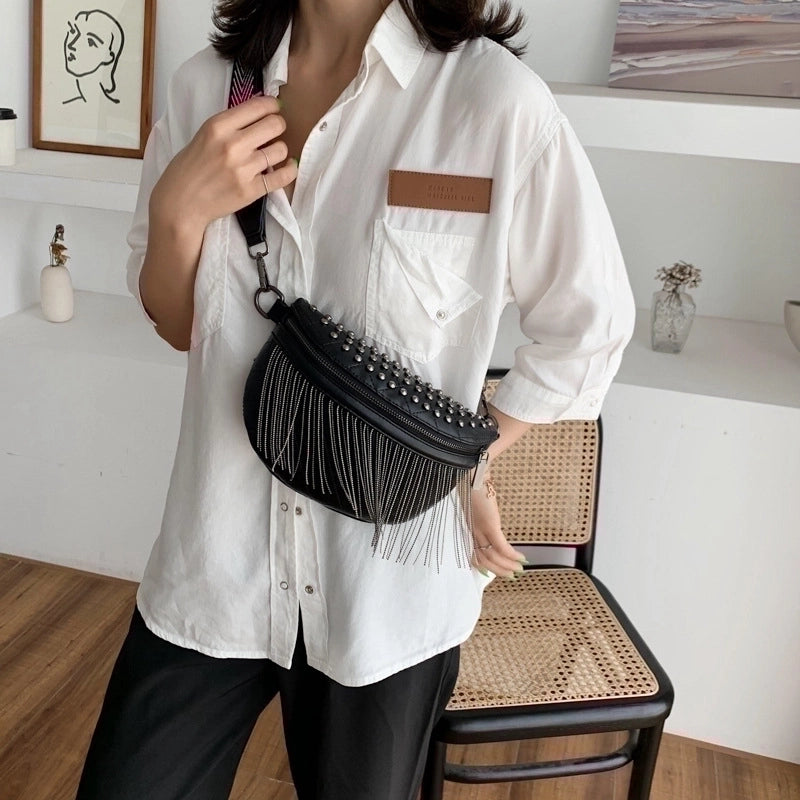 Women’s Streetwear Stripe Pu Leather Waist Bags