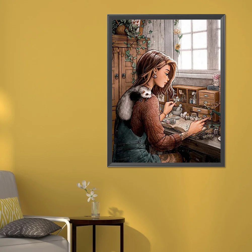 Diamond Painting - Full Round Drill - Girl(Canvas|50*60cm)