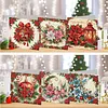 6pcs Poinsettia Xmas DIY Diamond Painting Cards Art 15x15cm for Adults