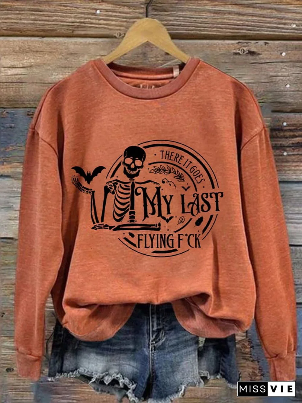 Women's Funny Halloween There It Goes, My Last Flying F*ck Casual Sweatshirt