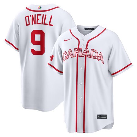 Youth Canada Baseball #9 Tyler O'Neill White 2026 World Baseball Classic Home Stadium Jersey