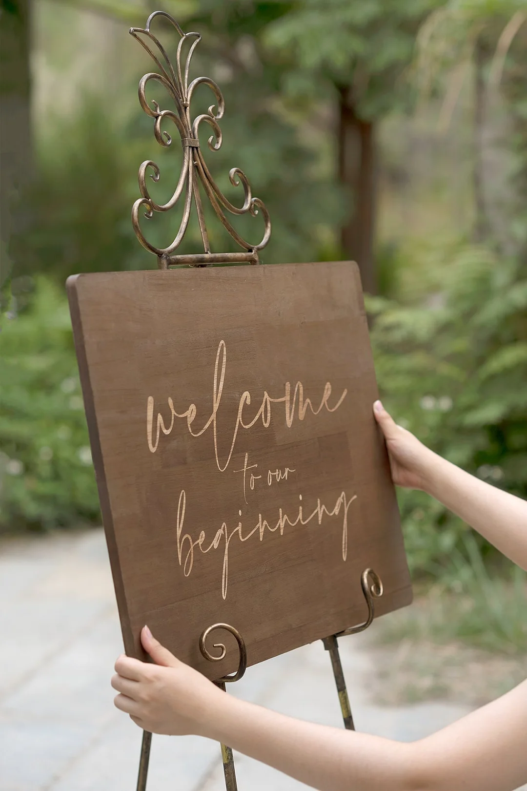 Flower Sign Decor in Marsala & Blush