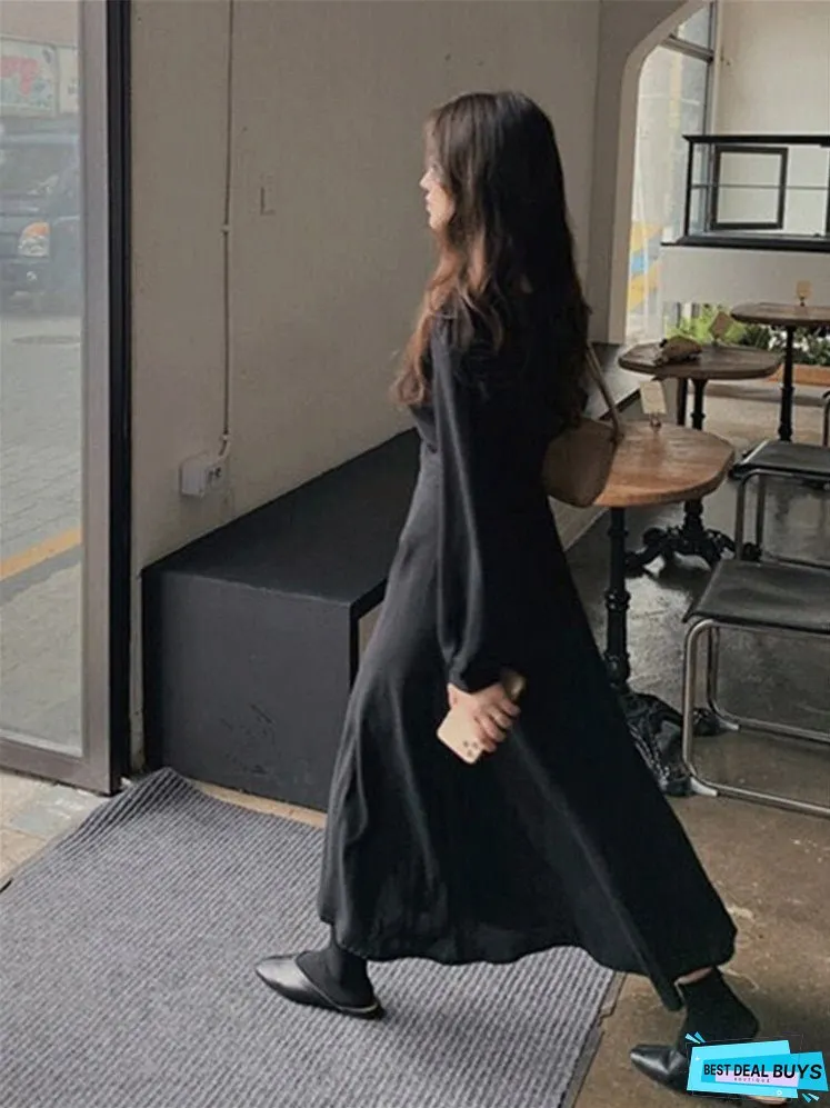 Joskka New V-Neck Lace High Waist Solid Oversized Korean Elegant Vintage Lady Autumn