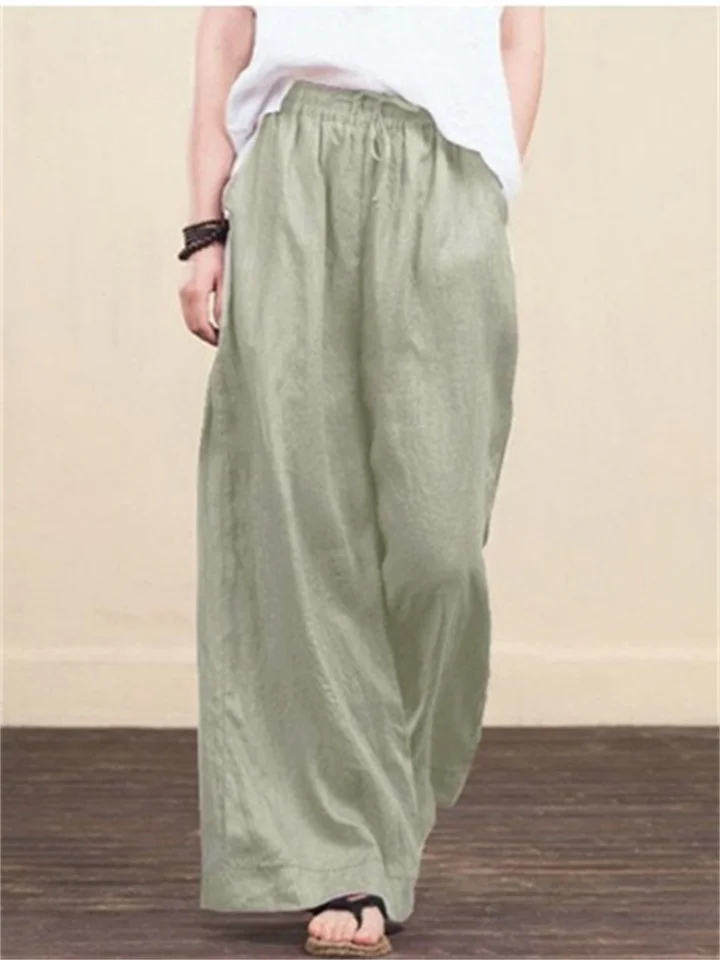 New Women's Loose Wide-legged Pants Fashion Temperament Cotton Pants-JRSEE
