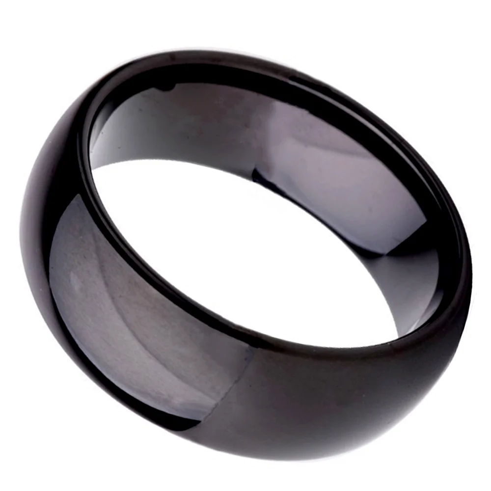 6MM 8MM Black Couples Dome Tungsten Carbide Rings High Polished