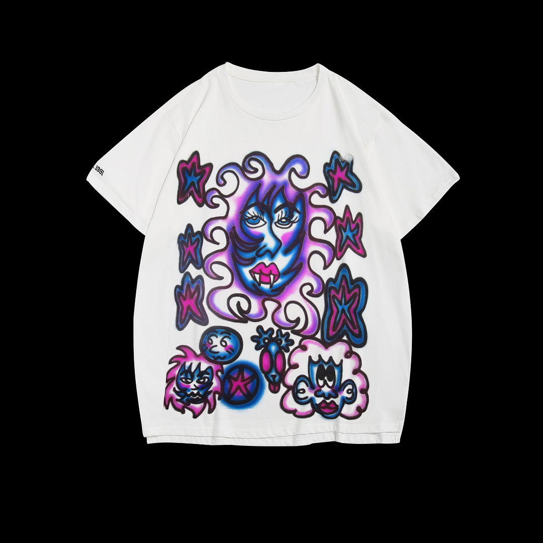 Plus Size Abstract Fashion Graffiti Print T-Shirt