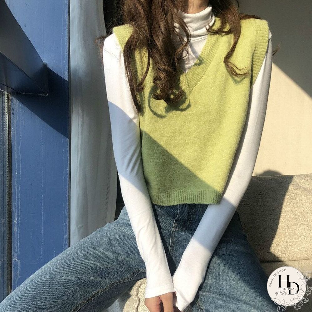 Christmas Gift Women V-Neck Knitted Vest New Spring Autumn Sweater Vests Short Female Casual Sleeveless Twist Knit Pullovers