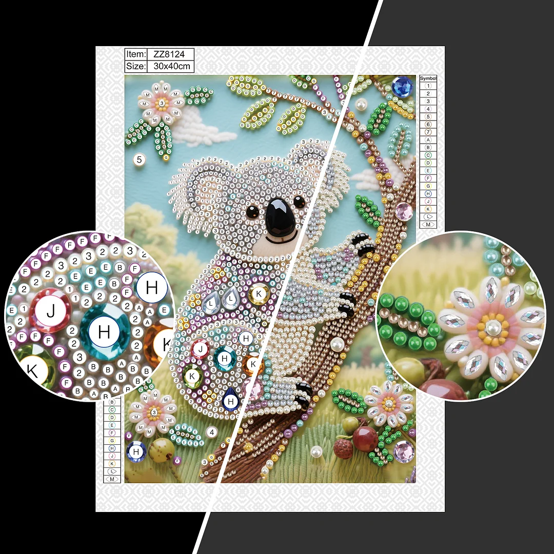 Blue Koala DIY Partial Diamond Pearl Painting Art Kits 30x40cm Special Shape Pearl Gem Paintings Picture Arts Craft for Adults Beginners Home Wall Decor