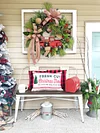 [🌲Christmas Special]🔥Farmhouse Plaid Red Truck Christmas Wreath🏠-mysite-Adracos