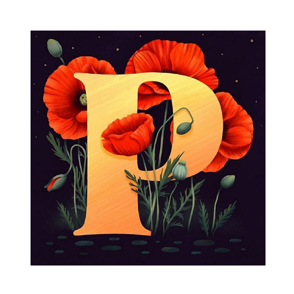 

Flower Letter - Round Drill Diamond Painting - 30*30CM, 501 Original
