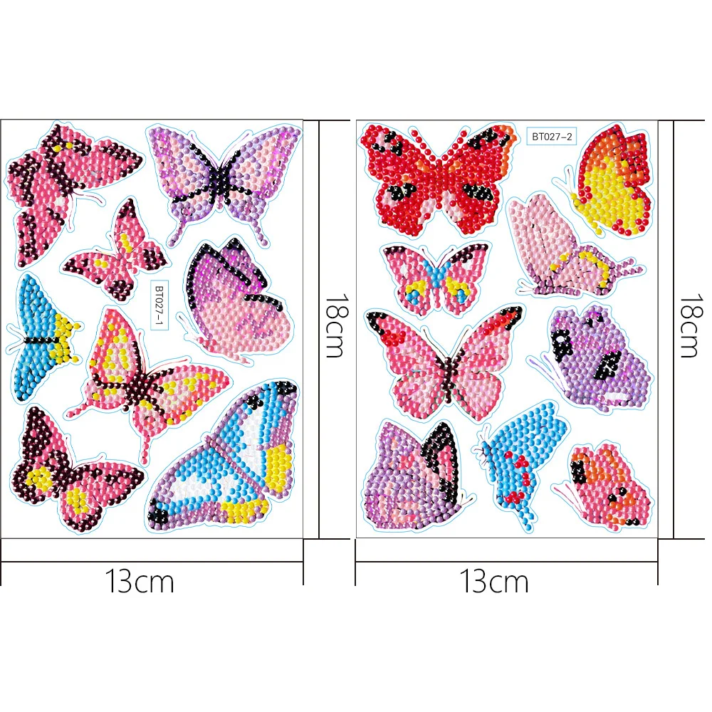 DIY New Diamond Painting Stickers Butterfly Pattern (two small sheets)