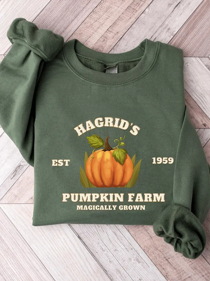 Women's Halloween Pumpkin Crewneck Sweatshirt 