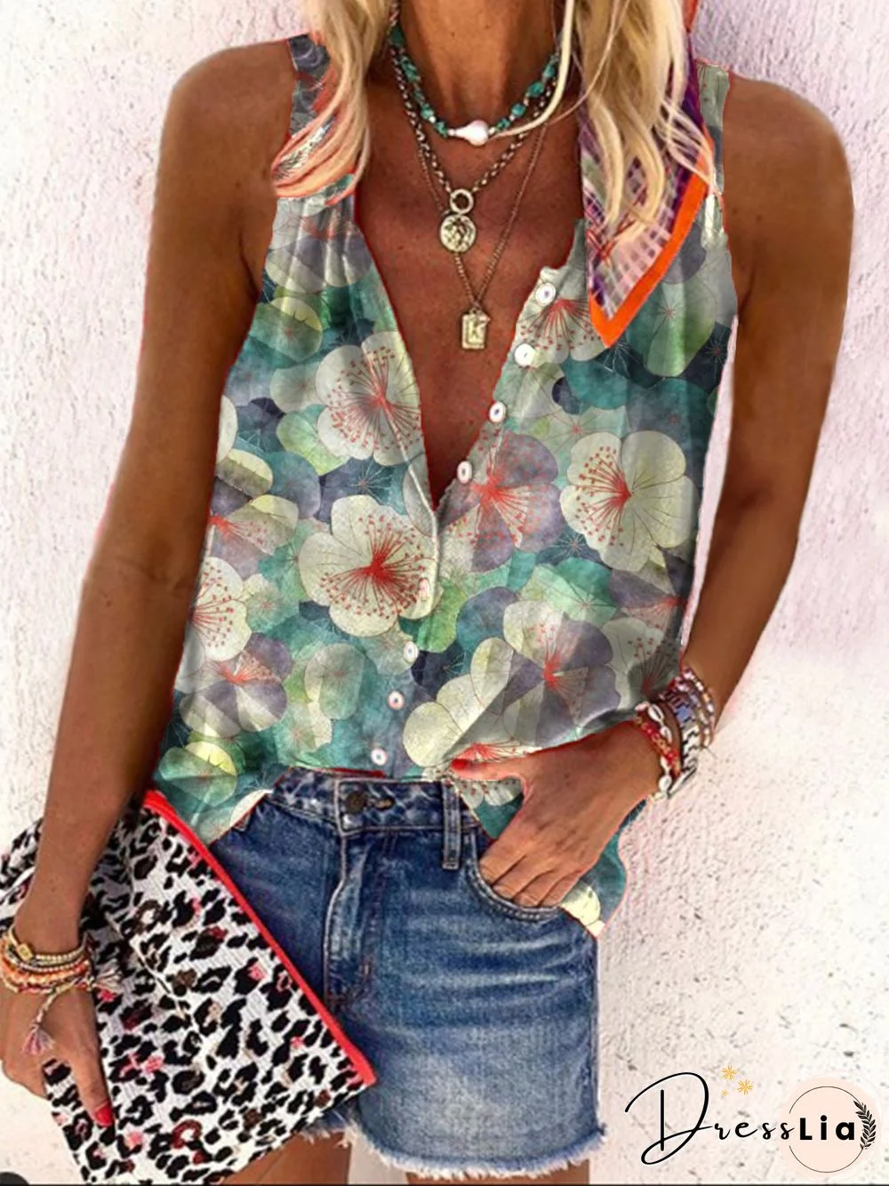 Floral Shift Casual Tops