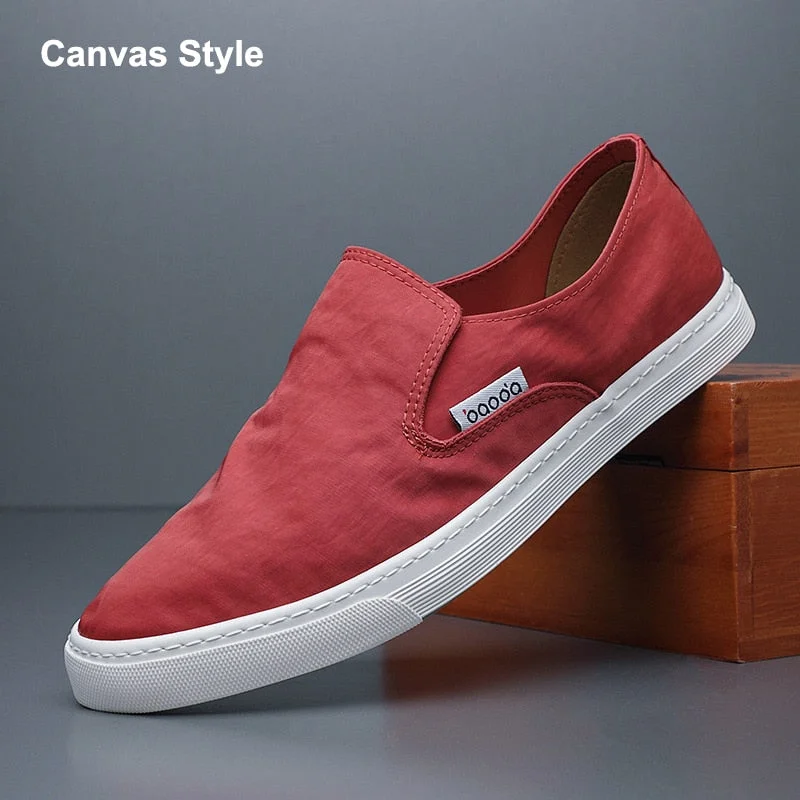 YITU New Men's Vulcanized Shoes Lac-up Loafer Shoes Breathable Korean Style Sneakers Flats Fashion Men Casual Canvas Shoes