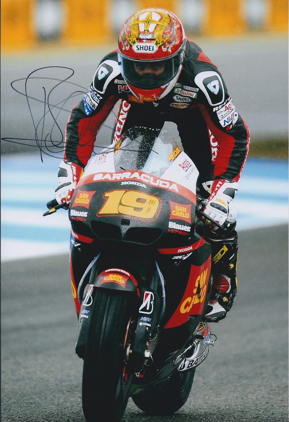 Alvaro BAUTISTA Moto GP Signed HONDA SAN CARLO Autograph 12x8 Photo Poster painting AFTAL COA