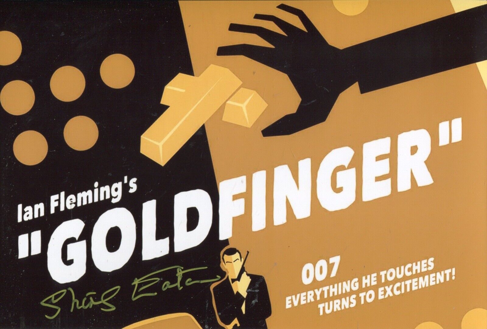 007 Bond girl Shirley Eaton signed GOLDFINGER art Photo Poster painting No4 - UACC DEALER