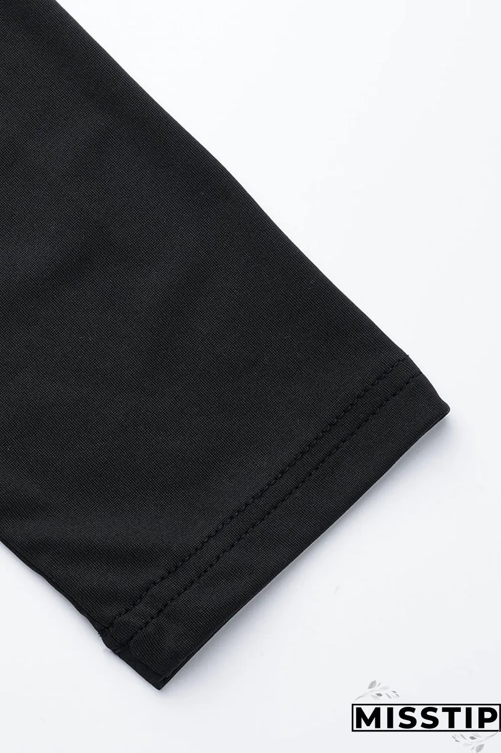Black Casual Solid Patchwork V Neck Straight Dresses