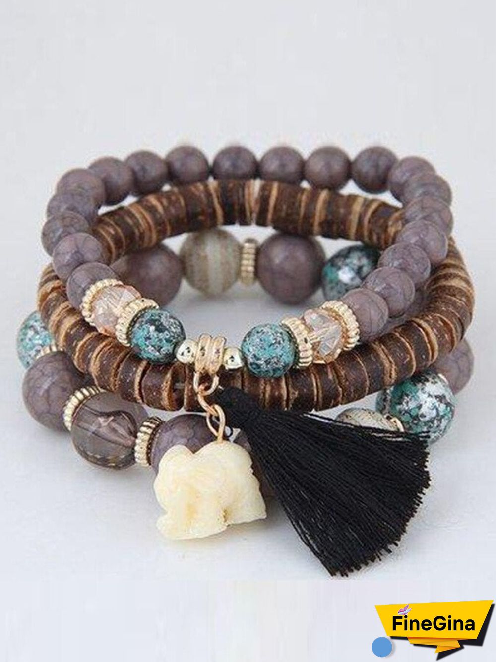 Vintage Tassel Ball No Stone Beaded Bracelets