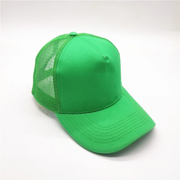Custom 5 panels trucker hatAdult green casual cotton baseball cap DIY Embroidery logo Sports hat Snapback hats