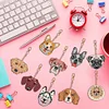 9pcs DIY Cartoon Dog Diamond Painting Double-Sided Keychains