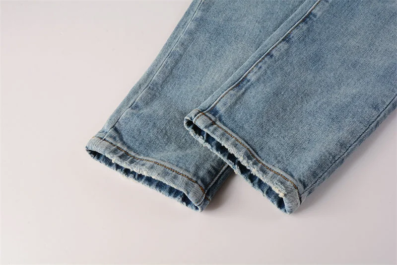 Purple Fashion Jeans 9075