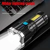 IPX4 Waterproof Torch Light with 4 Modes with COB Work Light for Hiking Camping