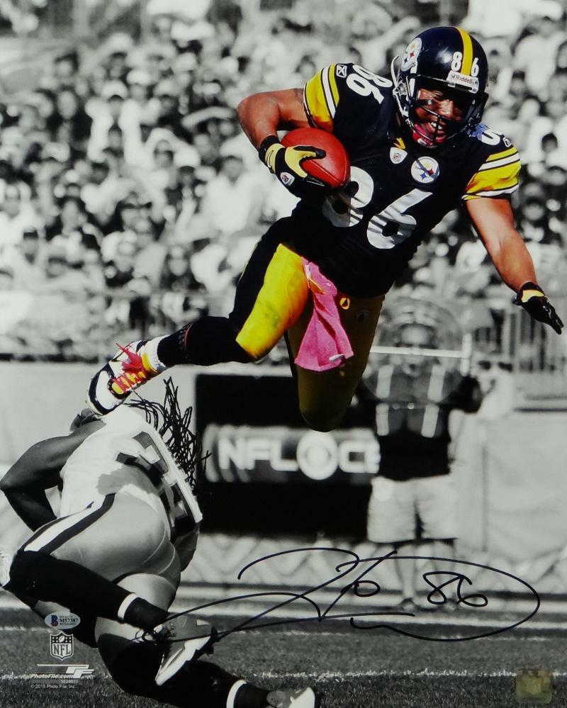 Hines Ward Autographed Steelers 16x20 B&W Spotlight PF Photo Poster painting-Beckett Auth *Black