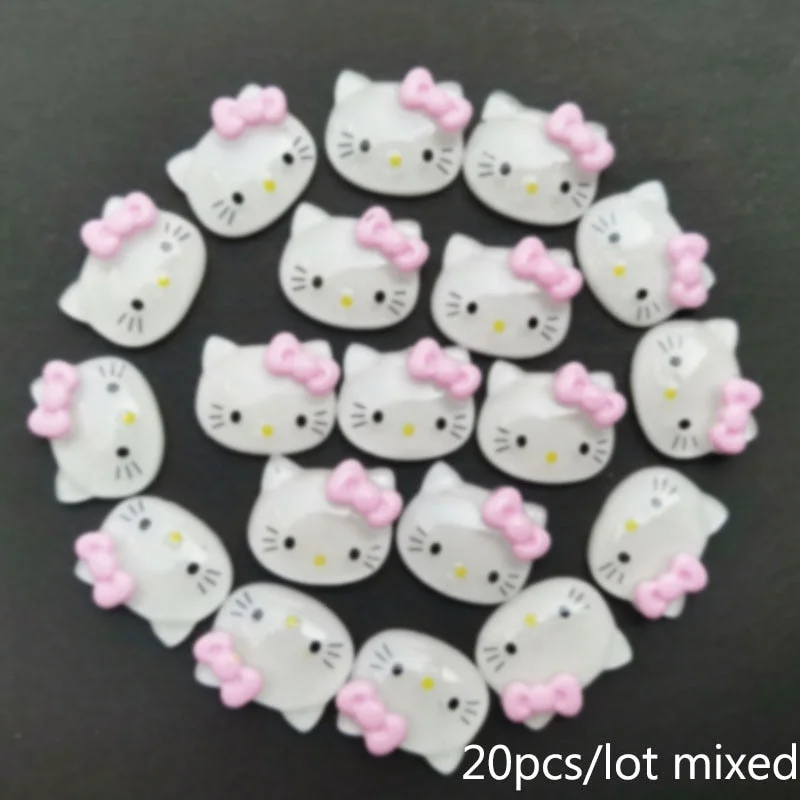 Kawaii Nail Art Cute Bear Resin 3D Nail Charms Glitter Rhinestones Decoration Manicure Accessories-Nail Inspo
