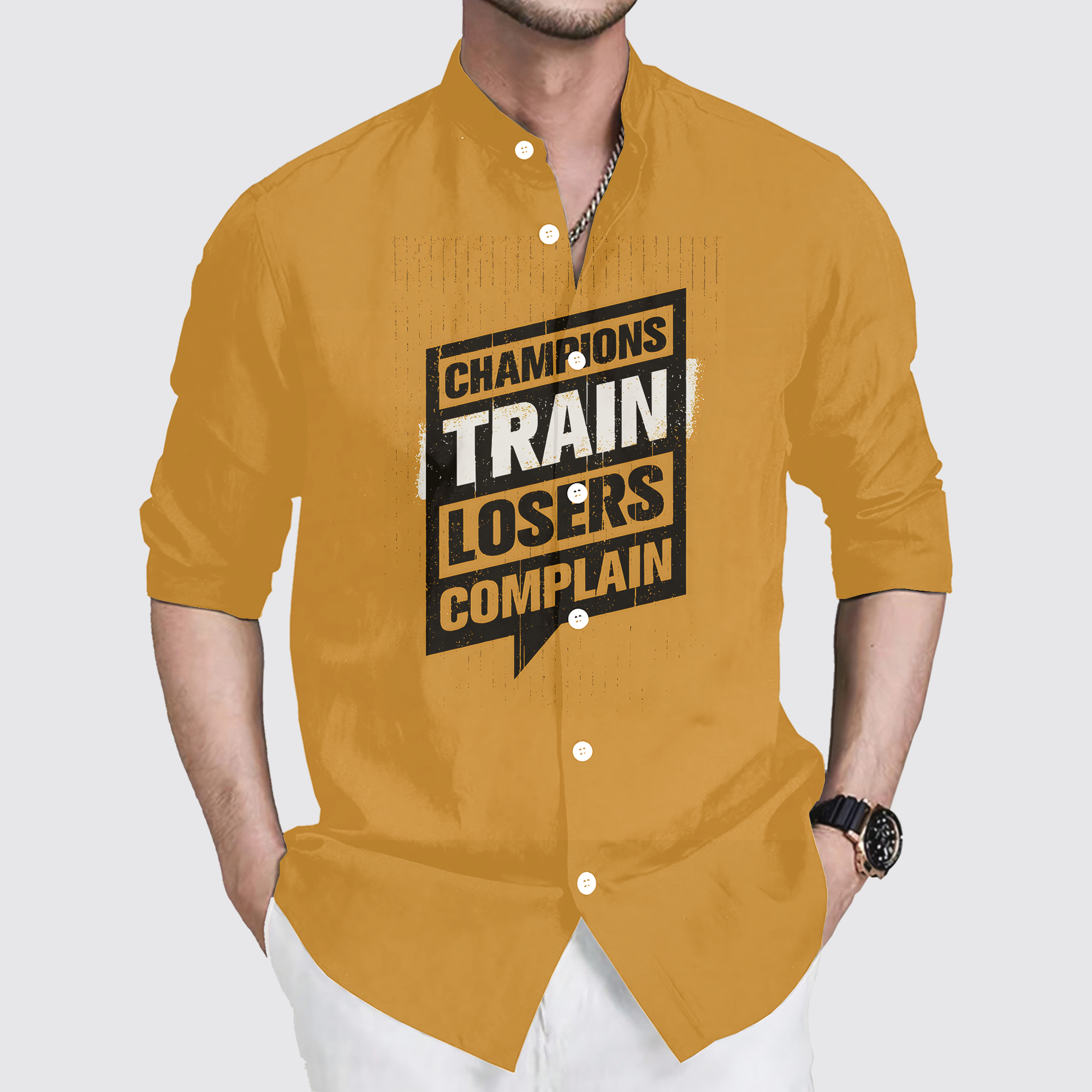 GymPro Stand Collar Button Shirt- TT00803