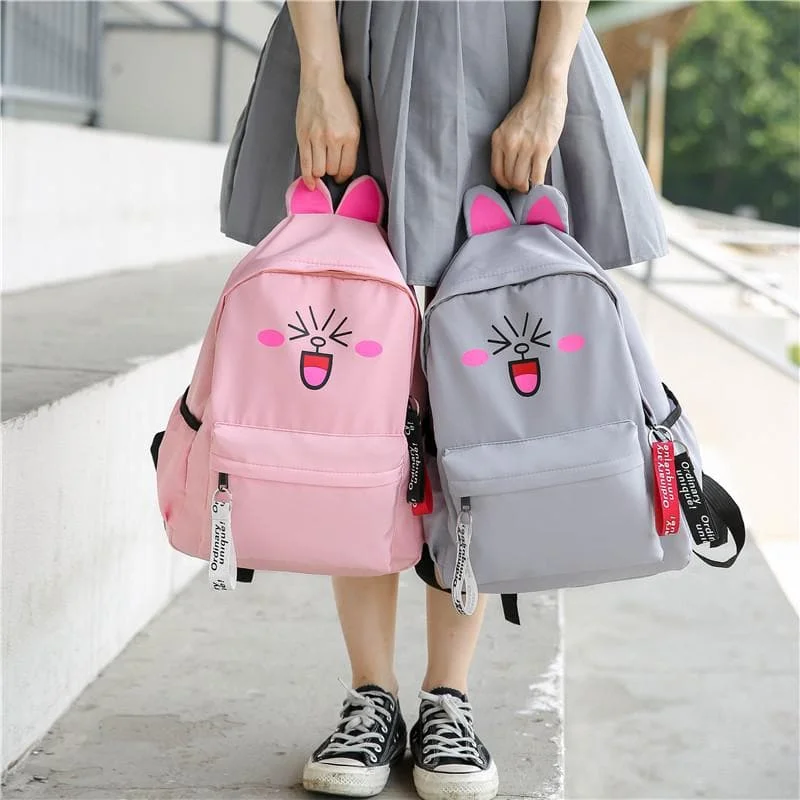 4 Colors Kawaii Face Cartoon Backpack S12695